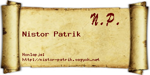 Nistor Patrik névjegykártya