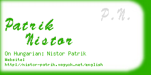 patrik nistor business card